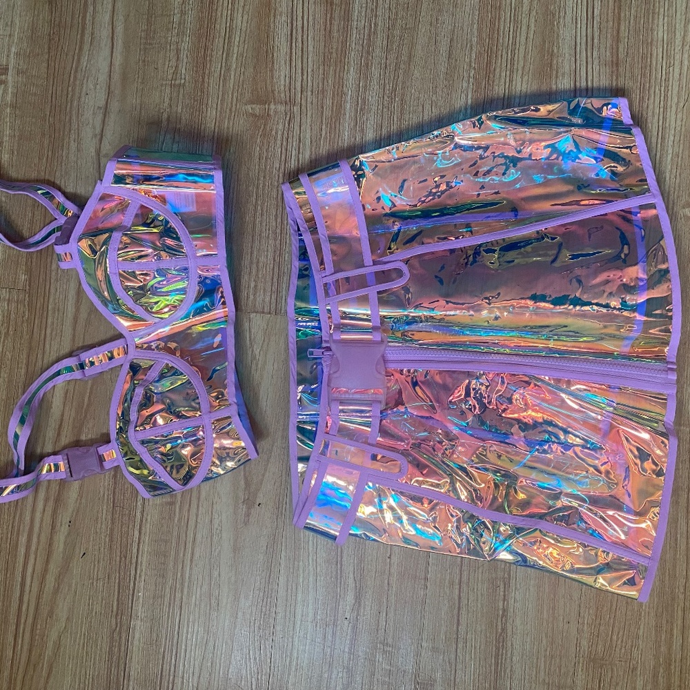 2-Piece Bikini top skirt multi color changing size S/M